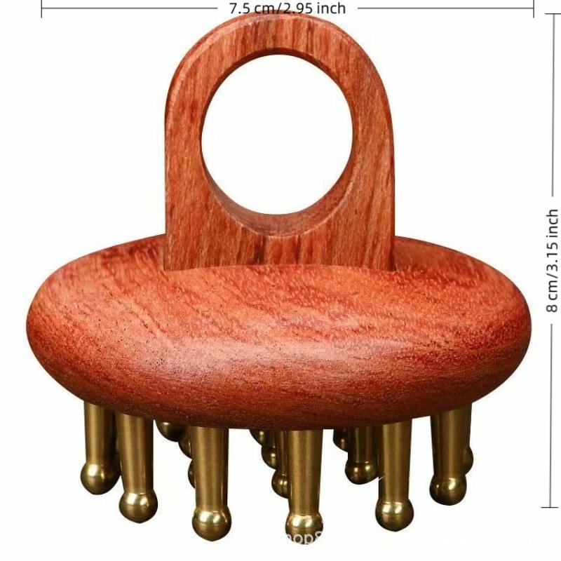Comb Fine Tooth - Hoofdmeridianen Massagekam Koper Sandelhout Meridianen Fijne
