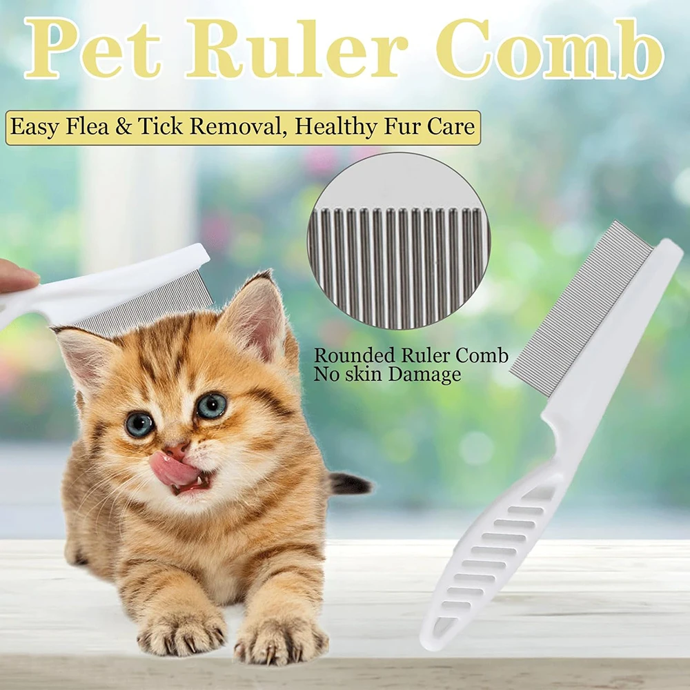 Comb Fine Tooth - 2-pack vlooienkam voor huisdieren, kam voor