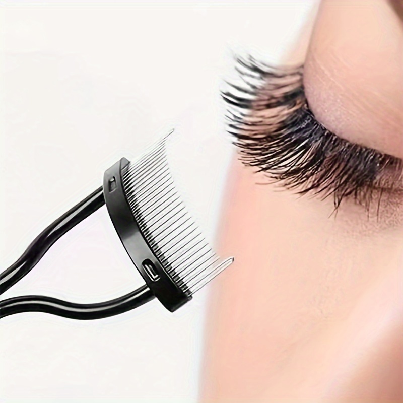 Comb Fine Tooth - 1-delige stalen naald wimperkamborstel, roestvrijstalen kam