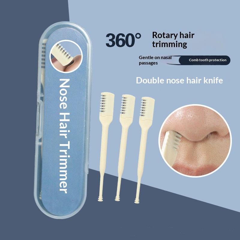 Men'S Grooming Nose Hair Trimmer - Handmatige neushaartrimmer met dubbele uiteinden 360