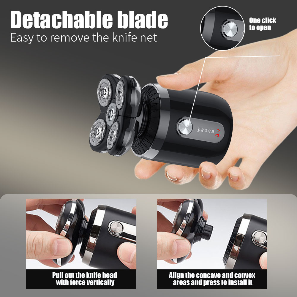 5-in-1 5-kops elektrische sche - Men'S Grooming Nose Hair Trimmer recensie en prijs